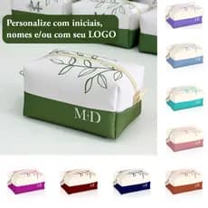 Kit 5 a 20 Necessaire Personalizada Box P Lembrancinha Casamento Madrinha ou Logo - Estampa Padrão