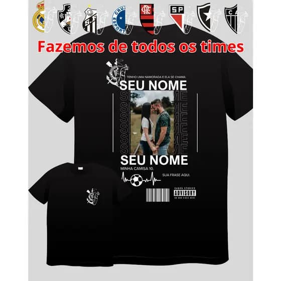 Camiseta de Time de Casal Tiktok Algodão 100% Personalizado