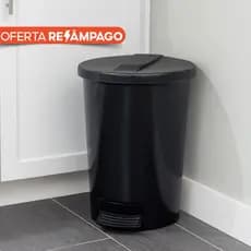Lixeira com Pedal 6 Litros Preta Cozinha Banheiro Quarto Escritório Cesto Lixo Plástica Tampa