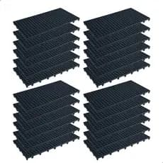 Kit 20 Peças Pallet Palete Estrado Plástico Preto 25x50x2,5cm Piso Plástico Empilhavel