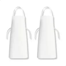 Kit 2 Avental PVC Branco Reforçado Impermeável Profissional Açougue Cozinha Industrial Limpeza EPI