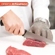 Luva Malha de Aço Inox Leal Fix CA 12203 Anticorte Açougueiro Proteção Corte EPI Cozinha 1 Unidade