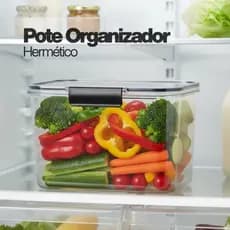 Pote Organizador Hermético com Trava Slim 3,6 Litros Empilhável Mantimentos Ração Grãos Cozinha
