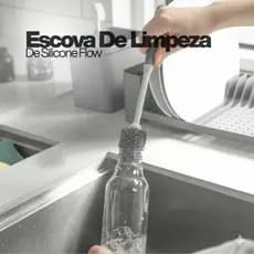 Escova de Silicone Flow para Lavar Copo Garrafa Taça Ou Cozinha Pia Limpeza Louça Mamadeira Casa