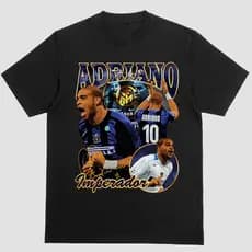 Camisa De Time Adriano Imperador Inter De Milão Futebol Camisa Algodão Unissex