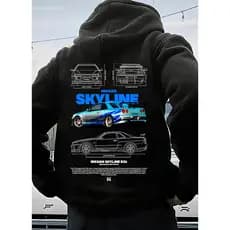 Moletom Casaco De Frio Carro Corrida Luxo Skyline Gtr R34 Algodao Premium 30.1 Lancamento