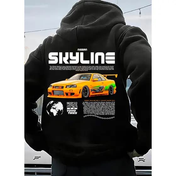 Moletom Casaco De Frio Carro Corrida Luxo Skyline Gtr R34