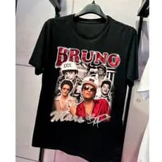 Camisa Blusa Bruno Mars Grafic Tee Vintage Turnê Brasil 2024 Cantor Pop