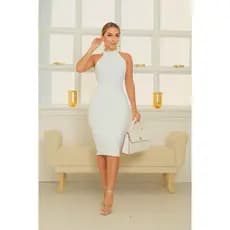 VESTIDO MIDI FEMININO COSTAS NUAS ELEGANTE ANO NOVO