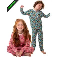 Kit 2 Conjuntos de Pijamas Estampados Quentinhos - Inverno Meia Estação