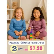 Kit C/ 2 Conjuntos Infantil Menina inverno Térmico Flanelado Quentinho – Kit C/ 2 Blusa e 2 Calças