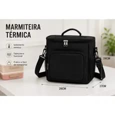 Bolsa Térmica Grande Marmiteira Portátil Com Alça Ajustável Para Trabalho Academia Viagem Fitness Conserva Quente e Frio