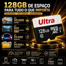 Cartão de Memória Micro SD 128GB Classe 10 Alta Velocidade Para Celular Câmera Drone