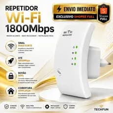 Repetidor Wifi Amplificador 1800Mps 2 Antenas Ultra Longo Alcance 50M