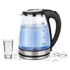 Chaleira Portátil Jarra Elétrica Bule Vidro Temperado Compacta 1,8Litros Utensílios de Cozinha