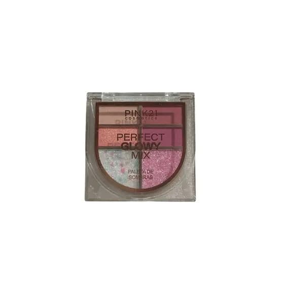 Paleta de Sombras Perfect Glowy 06 Cores -Pink 21