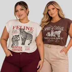 T -Shirt Blusa Plus Size Diversos Modelos Manga Japonesa Tecido 100% Algodão Comfy Moda Clean
