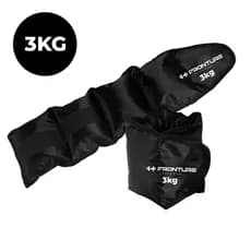 Par de Caneleira Peso 3KG Treinar Pernas em Casa Academia Tornozeleira Funcional Preta Fitness
