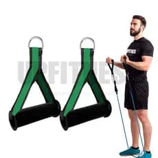 Par de Puxador Estribo De Mao VERDE Reforçado Aparelho Musculação Fitness Crossover Nylon Manopla