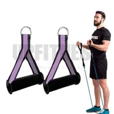 Par de Puxador Estribo De Mao ROXO Reforçado Aparelho Musculação Fitness Crossover Nylon Manopla