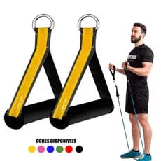 Puxador De Mão Alça Para Cross Over Pilates Remada Academia Nylon Profissional Fitness Exercício