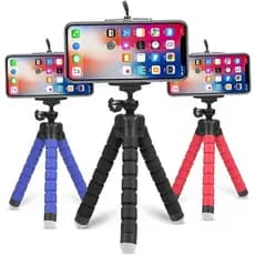 Mini Suporte tripé De Mesa Escalavel Para Celular Gira 360º