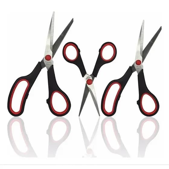 Kit 3 Tesouras Multiuso Multi Funções Cabelo Papel Plástico Borracha Eva, costura e utilidades cozinha Tesoura
