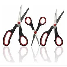 Kit 3 Tesouras Multiuso Multi Funções Cabelo Papel Plástico Borracha Eva, costura e utilidades cozinha Tesoura