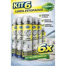 Kit 6 Limpa Estofados Zip 300ml  Bancos Automotivos Sofás Tapetes Carpetes Colchão