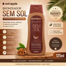 Bronzeador Autobronzeador Sem Sol 125ml - Ativador de Bronzeado Red Apple