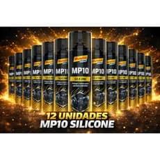 Kit 12 Silicone Spray 300ml Mundial Prime Tutti-Frutti Painel Plástico Borracha Brilho Proteção