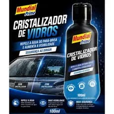 Cristalizador de Vidros Mundial Prime 100ml Repelente de Água para Para-brisa Anti Chuva