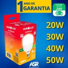 Lâmpada Led Bulbo Alta Potência 20w, 30w, 40w, 50w 6500K Branco Frio 110/220v Nota Fiscal