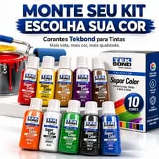 Kit Corantes Liquido Tekbond 50ml Preto Branco Diversas Cores Tinta De Parede Pigmento