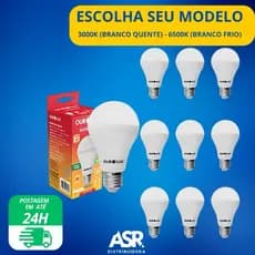 KIT 10 Lâmpadas 12W 6500K - 3000k - Branco Frio 110/220v Produto c/Garantia