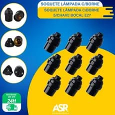 Kit 10 Soquetes de Lampada S/Chave C/Borne E27 Bestfer