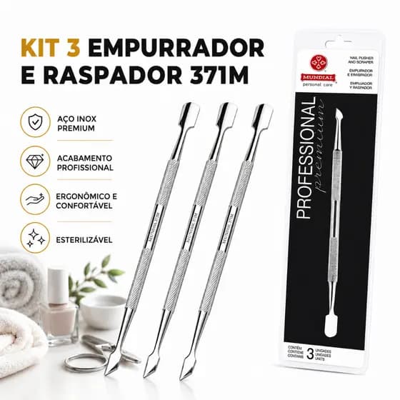 Empurrador e Raspador 371M Profissional Mundial Aço Inox Autoclave Esterilizável Cirúrgico