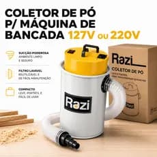 Coletor de Pó Bancada Razi 1100w 45L 3m Por Min Industrial 1 Ano de Garantia
