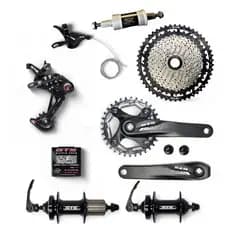 Kit Transmissão 12V GTS 1x12 C/ Corrente + Cassete GTS 11x50 + Pedivela GTS 34D + Cubo C/ Blocagem + Mov Central