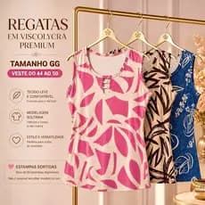 Regata Feminina Decote Charmoso Modelo Exclusivo Viscolycra Premium Plus Size 46-48 Confortável