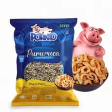 Torresmo pré-frito 1kg Pururuca pele suína Porkão - semi pronta - air fryer - micro-ondas - óleo