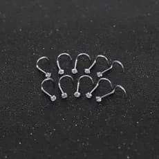 Piercing DE Nariz Nostril Dourado ou prata aço cirúrgico Pedra de Zirconia 2 mm 2,5 mm 3 Mm Ponto De Luz