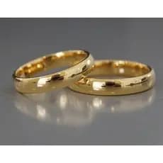 1 Par de Alianças 4mm Para Casamento feita em Moeda Antiga com 10 Banhos de Ouro 18K