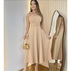 VESTIDO MIDI  COM CINTO FESTA ANIVERSÁRIO FORMATURA