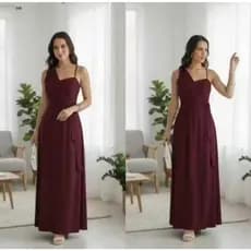 vestido longo laço  no ombro ideal pra festas