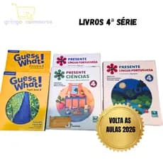 Livros Didáticos - 4ª Série - Projeto Presente Língua Portuguesa, Ciências, Inglês Guess - Usados