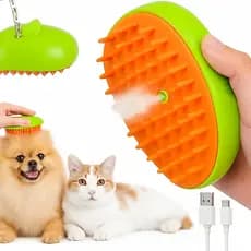 Escova Mágica a Vapor 3/1 Pet Tira Pelos Gato Cachorro Umidificador Removedor Massagem (COR SORTIDA)