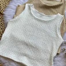 Blusa cropped feminino plus size bubble 46 a 50 regata basica