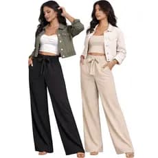 Calça Pantalona Feminino Alfaiataria Premium Cintura Alta com Bolso Entrega Rapida M ao GG
