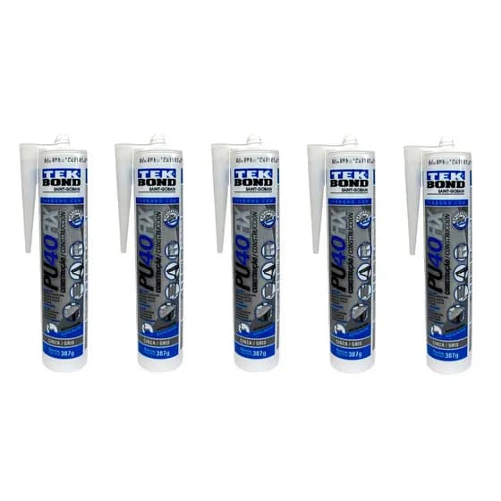 Kit 5 Adesivo Silicone PU 40 Fix Selante Cinza 387G TekBond